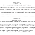 PUBLIC NOTICE: City of Slaton Texas Community Development Block Grant Program (Streets)