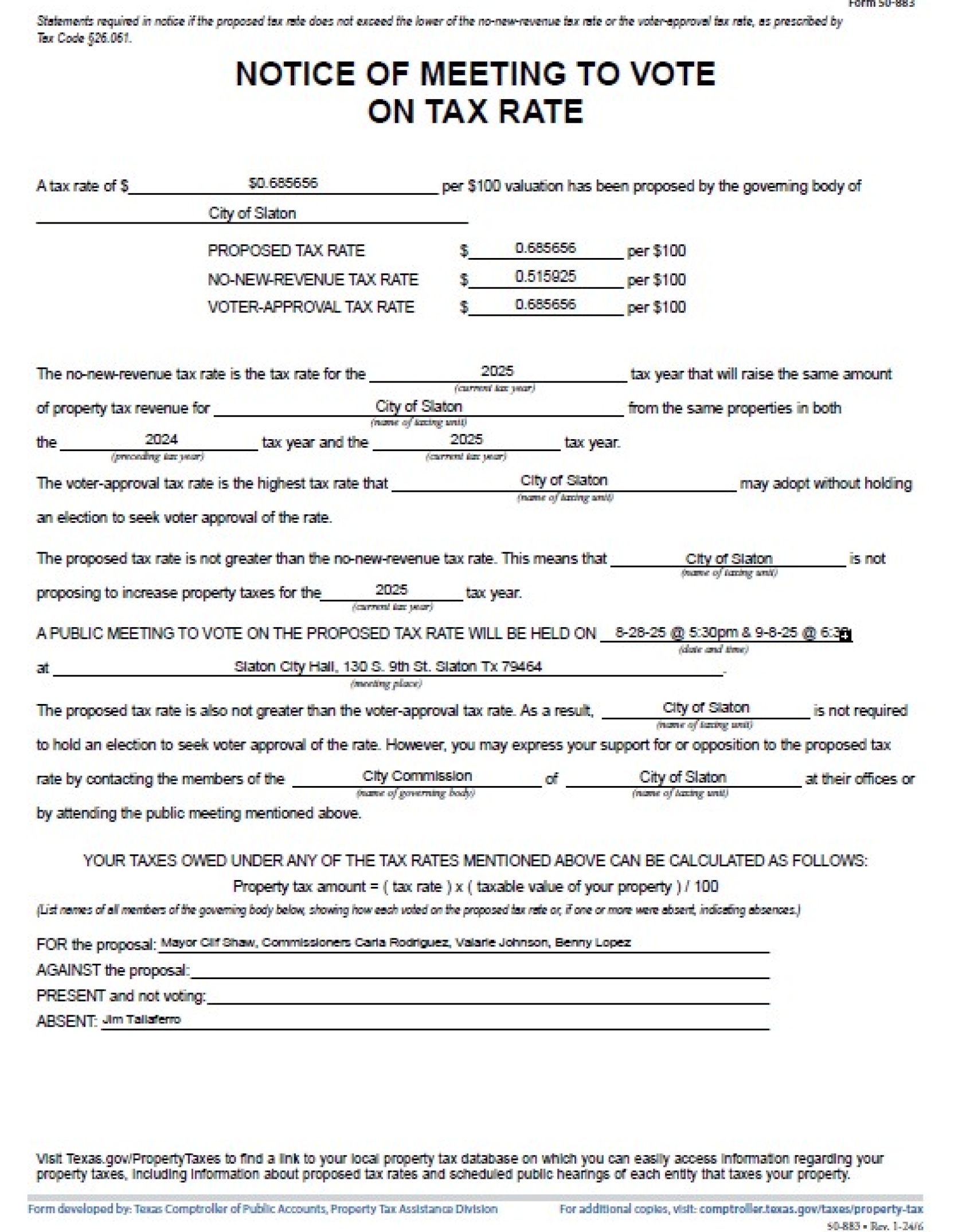 notice-of-meeting-to-vote-on-tax-rate